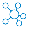 Data nodes and connections icon