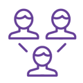 Customer communication icon purple