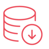 Pink data stack icon