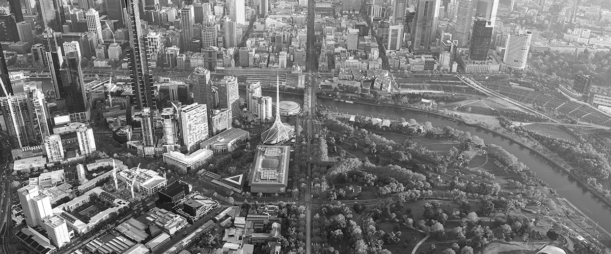 Melbourne 2017 skyline from above